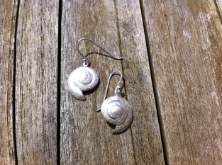 Boucles d'oreilles en argent coquille